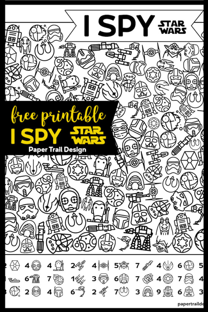 Free Printable Star Wars I Spy Party Game - Paper Trail Design