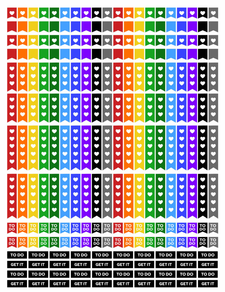 Free Printable Rainbow Planner Stickers - Paper Trail Design