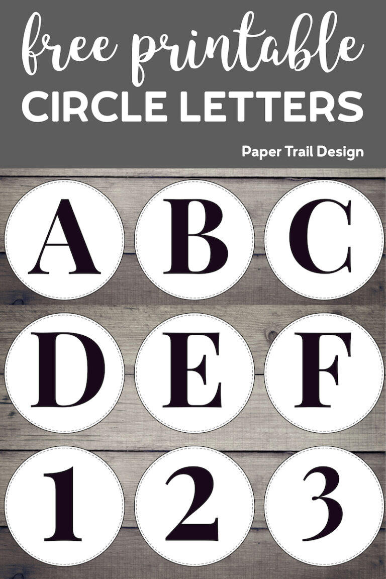 free printable circle banner letters entire alphabet paper trail design