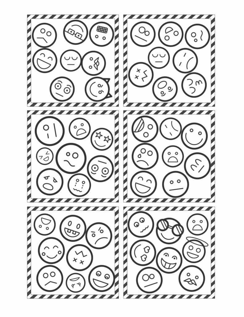 Free Printable Spot It Emoji Game Spot the Match - Paper Trail Design