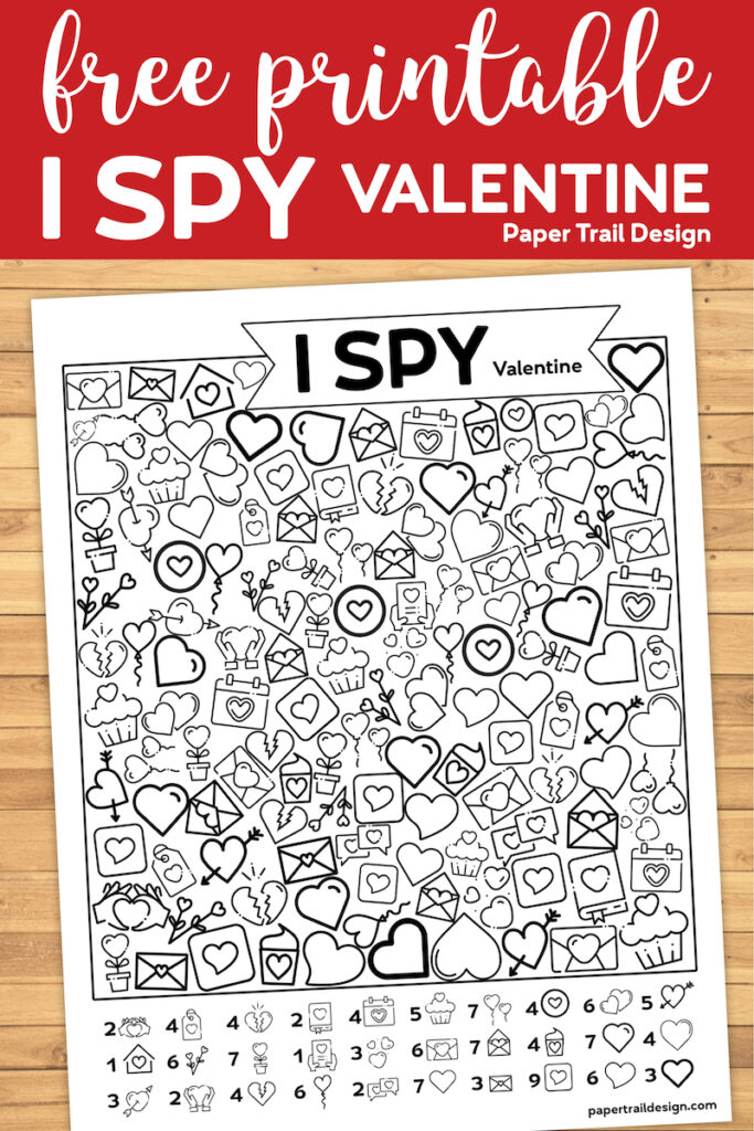 Free Printable Valentine I Spy Activity - Paper Trail Design