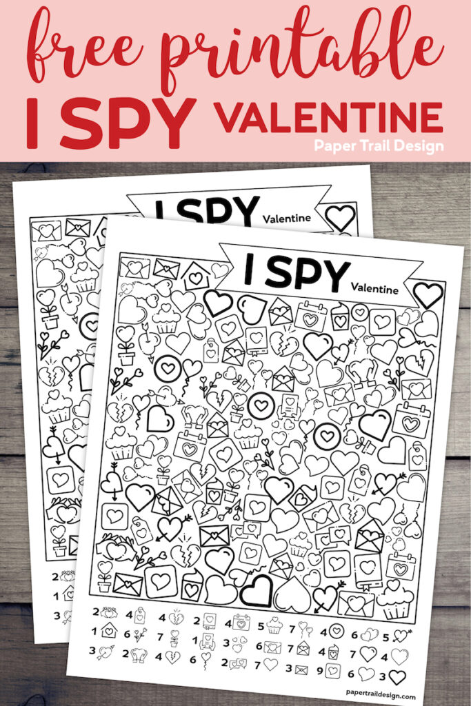 Free Printable Valentine I Spy Activity - Paper Trail Design