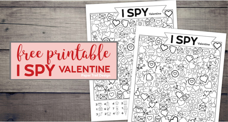 Free Printable Valentine I Spy Activity - Paper Trail Design