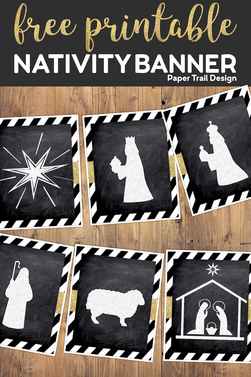 Christmas Nativity Banner Free Printable - Paper Trail Design