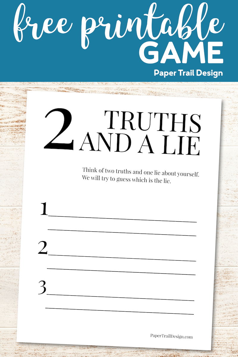 2 Truths And A Lie Template