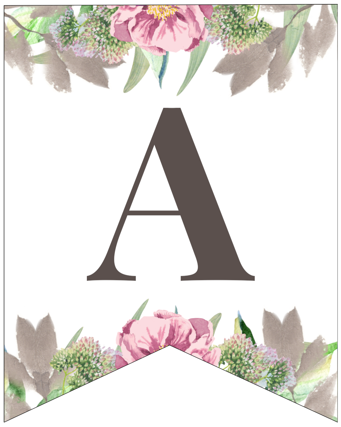 Floral Alphabet Banner Letters Free Printable Paper Trail Design Free ...