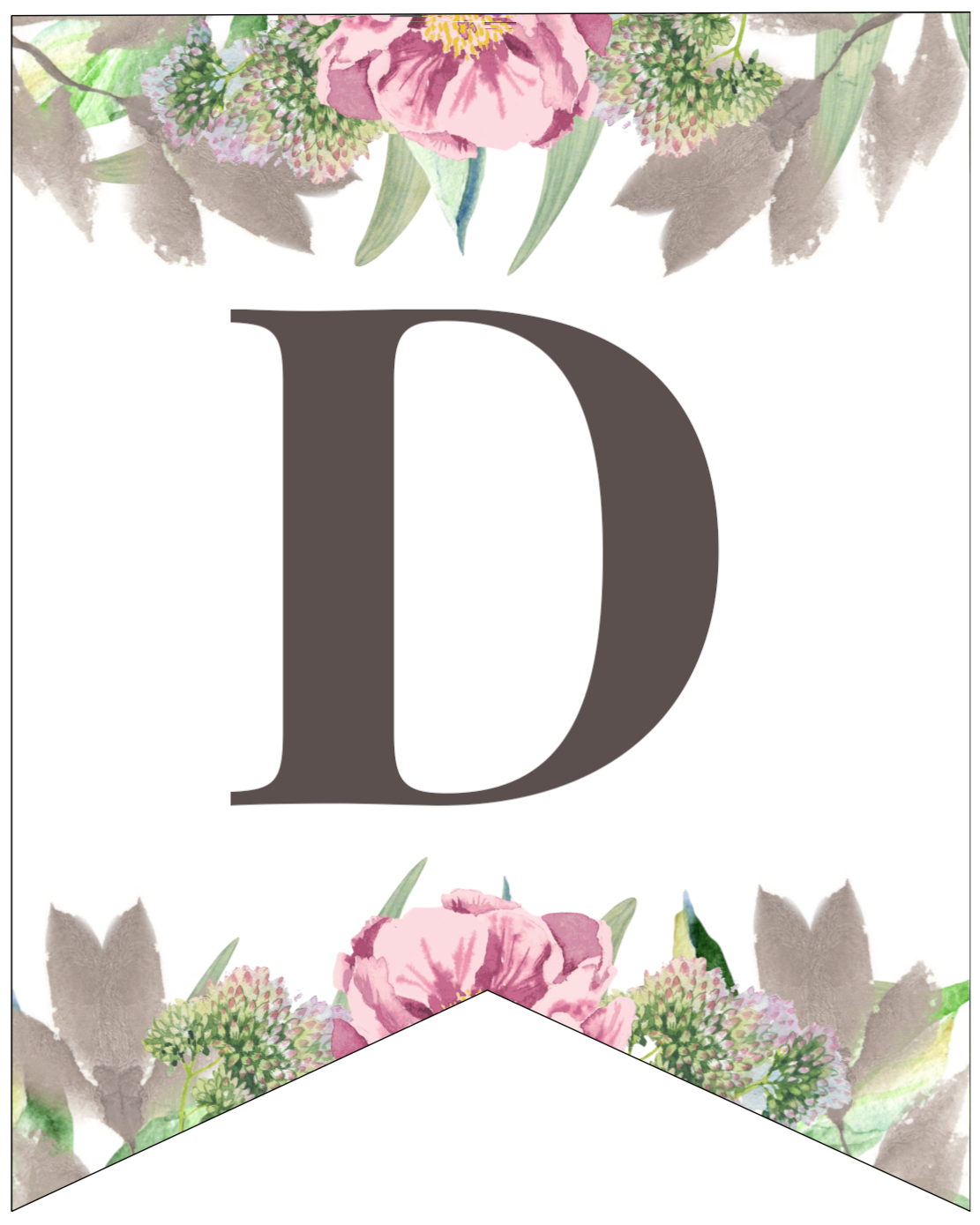 free printable floral alphabet banner letters paper