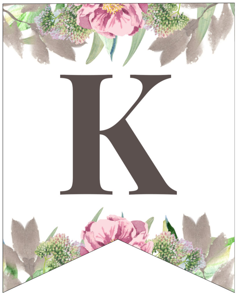 Free Printable Floral Alphabet Banner Letters - Paper Trail Design