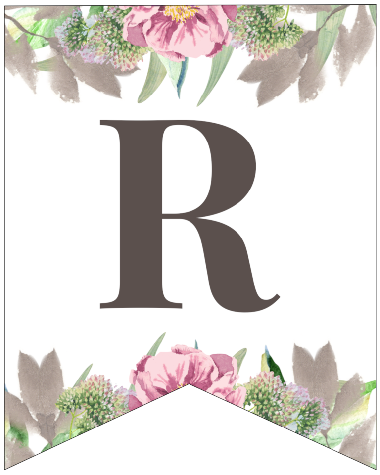 Free Printable Floral Alphabet Banner Letters - Paper Trail Design