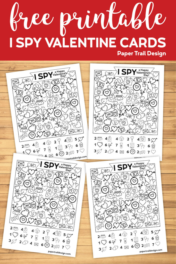 Free Printable I Spy Valentine Exchange Cards - Paper Trail Design