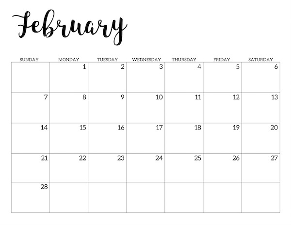 2021 Calendar Printable Free Template | Paper Trail Design