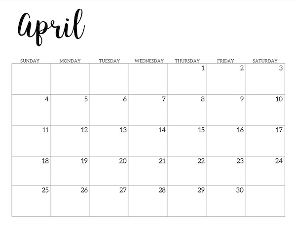 2021 Calendar Printable Free Template | Paper Trail Design