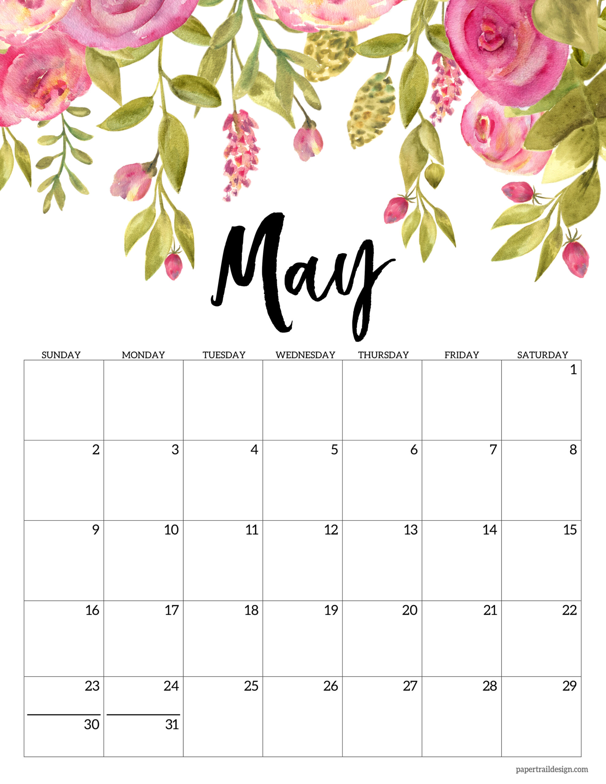 Floral Calendar 2024 Printable Free 2024 CALENDAR PRINTABLE