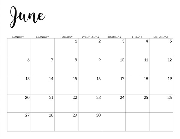 2021 Calendar Printable Free Template | Paper Trail Design