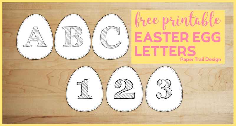 free printable easter egg banner letters paper trail design