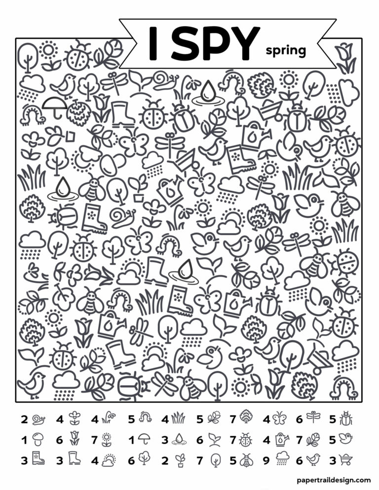 Free Printable I Spy Spring Activity - Paper Trail Design