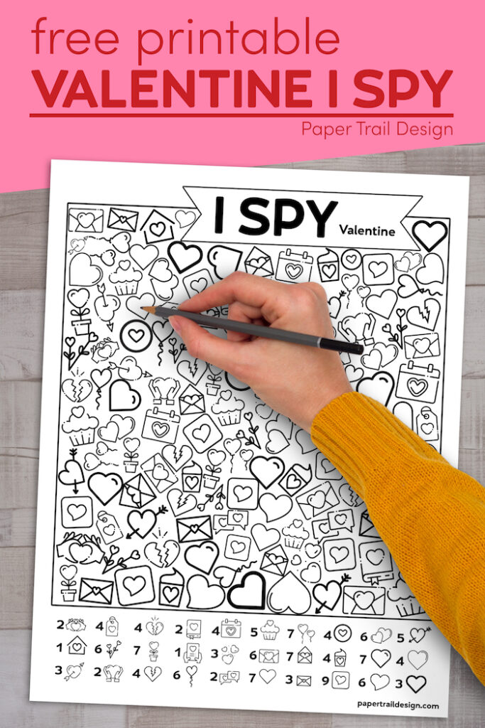 Free Printable Valentine I Spy Activity - Paper Trail Design