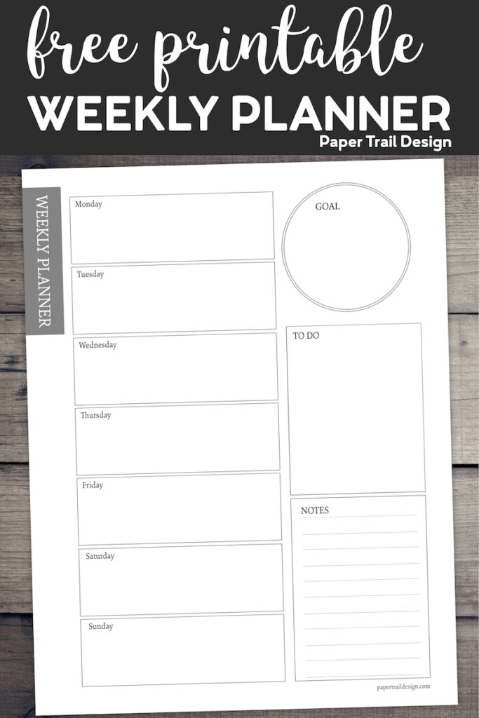 Free Weekly Planner Printable Template - Paper Trail Design