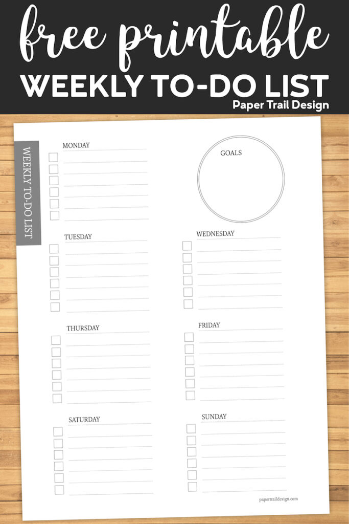 Free Weekly To-Do List Printable Template - Paper Trail Design