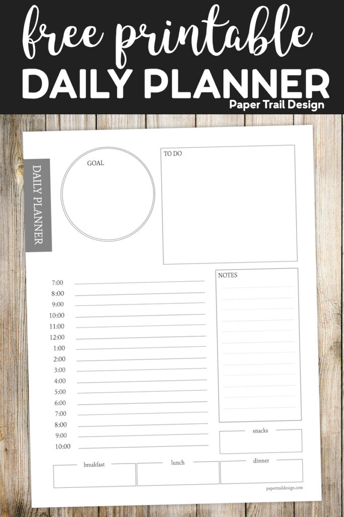 Free Daily Planner Printable Template - Paper Trail Design