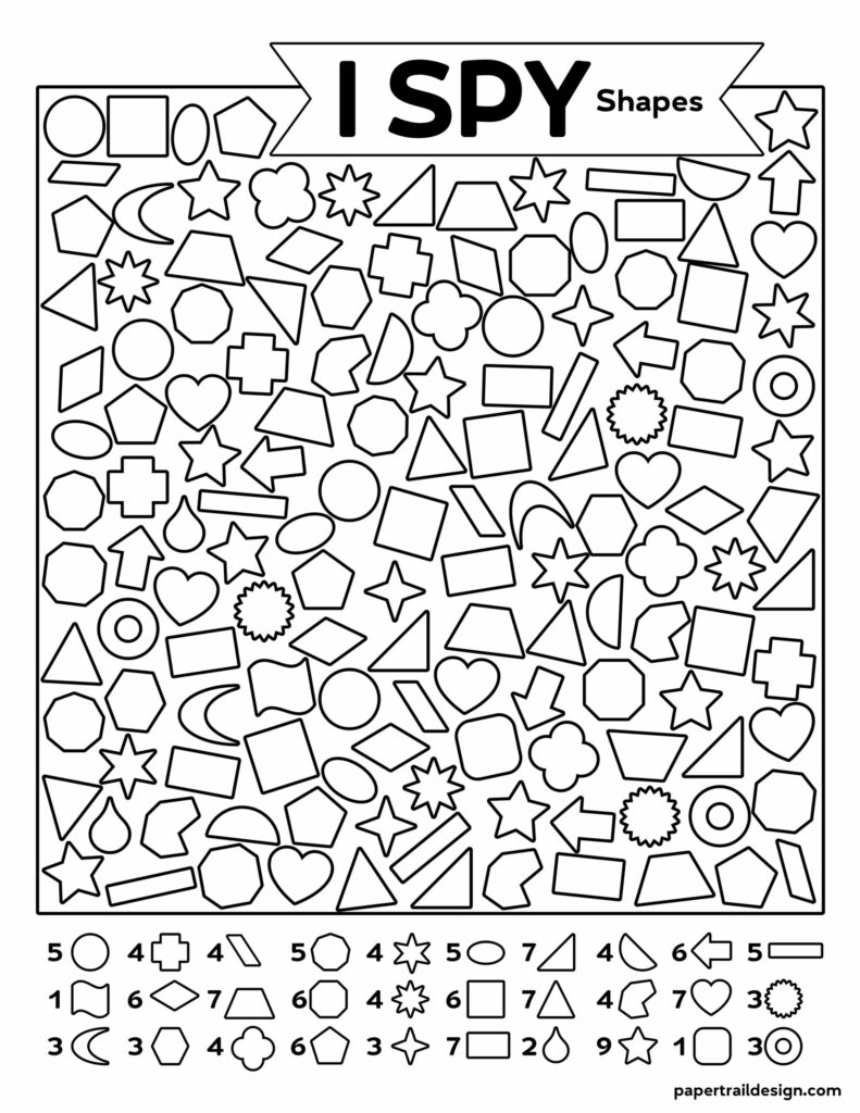 Free Printable I Spy Shapes Activity - Paper Trail Design