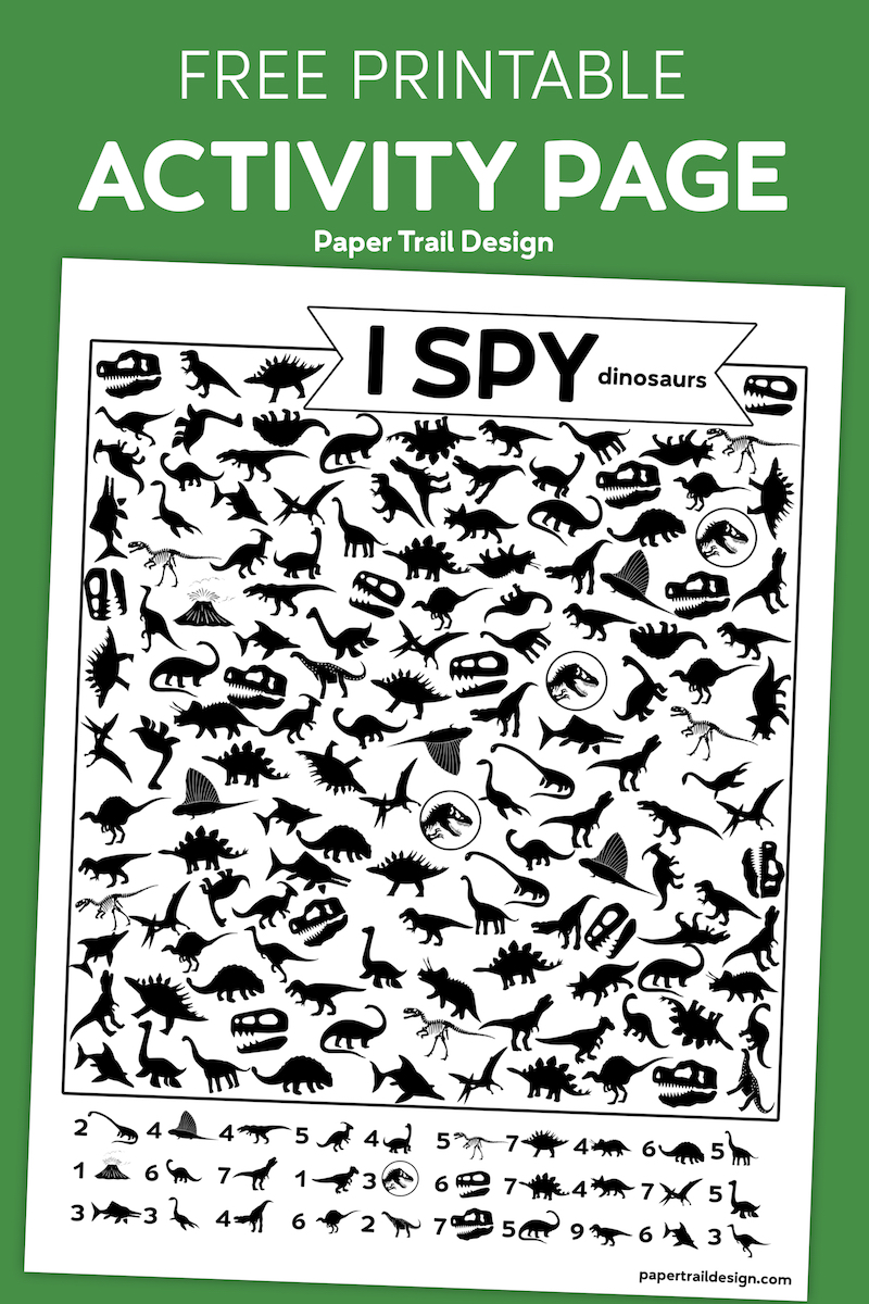 Free Printable I Spy Dinosaurs Activity - Paper Trail Design