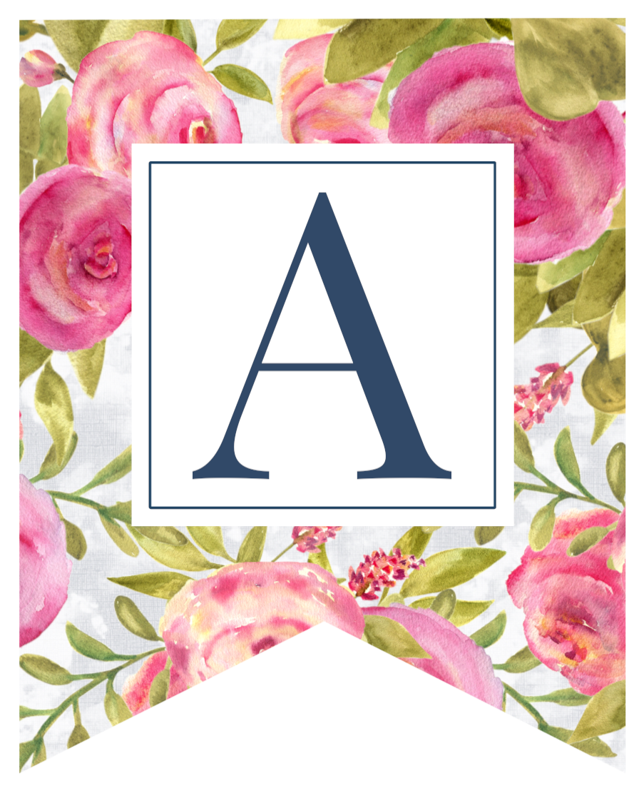 Floral Free Printable Alphabet Letters Banner Paper Trail Design Free 