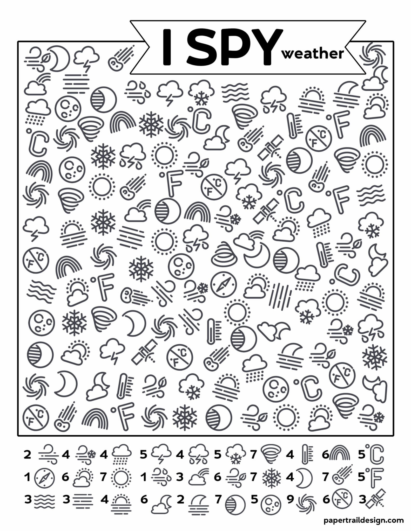 Free Printable I Spy Weather Activity - Paper Trail Design