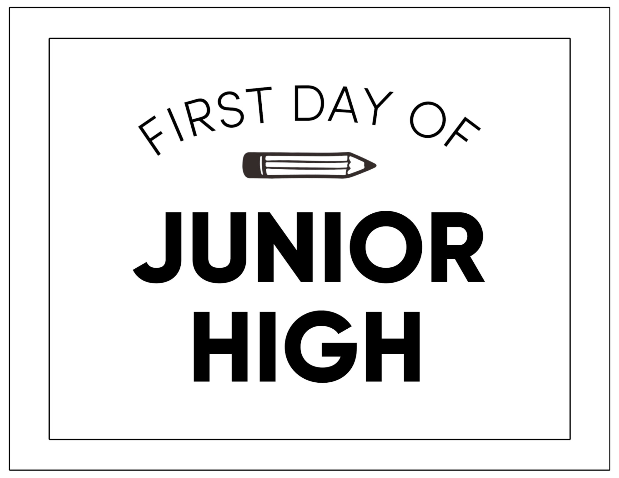 Instant Download First Day Of School Sign FDS 9th 7th High School 8th 12th 11th 10th NO DATE 