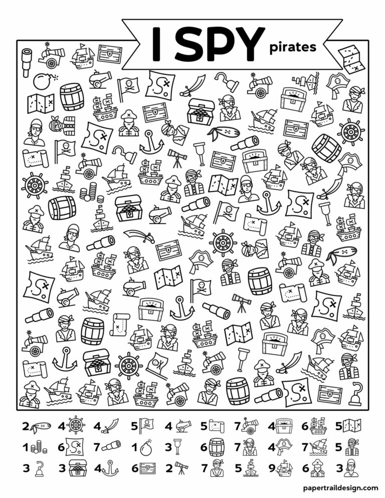 Free Printable I Spy Pirates Activity - Paper Trail Design