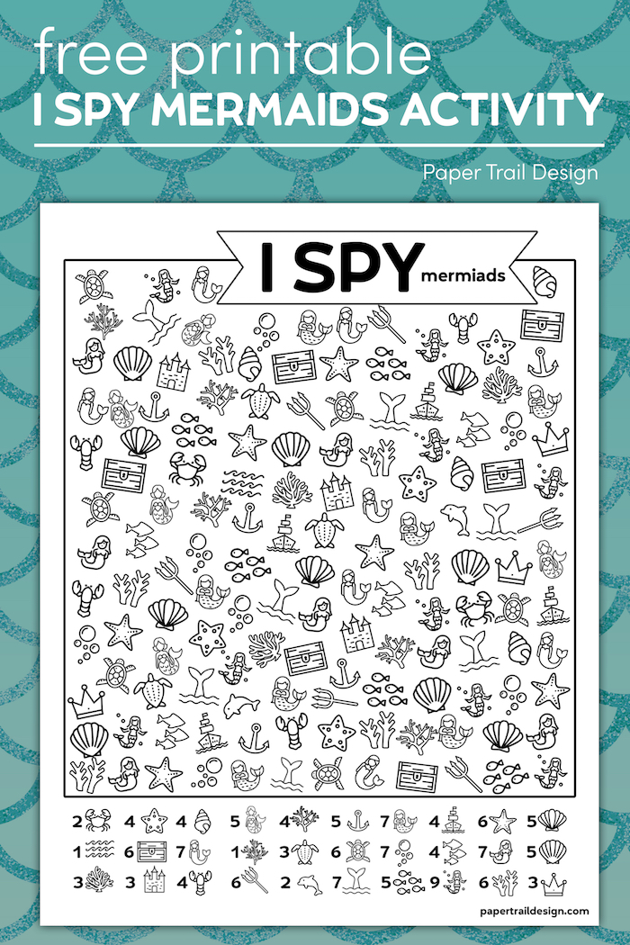 Free Printable I Spy Mermaids Activity - Paper Trail Design