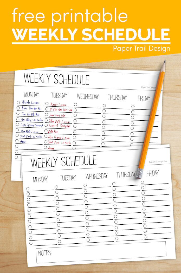 Free Printable Weekly Checklist - Paper Trail Design