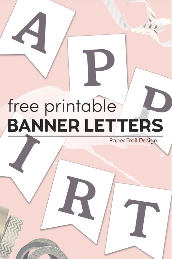 Free Printable Black and White Banner Letters | Paper Trail Design