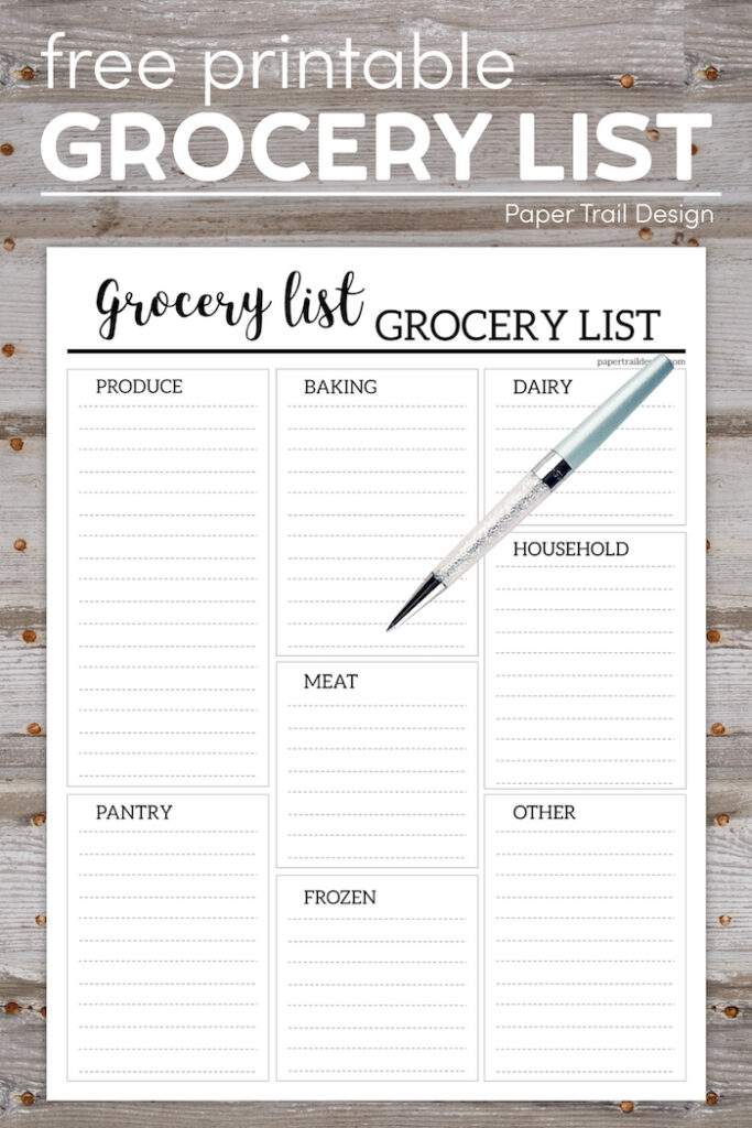 Free Grocery List Printable - Paper Trail Design