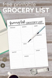 Free Grocery List Printable - Paper Trail Design