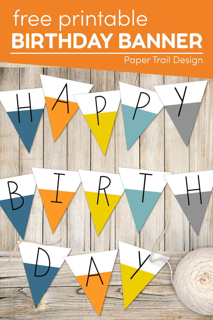 Free Printable Happy Birthday Banner - Paper Trail Design