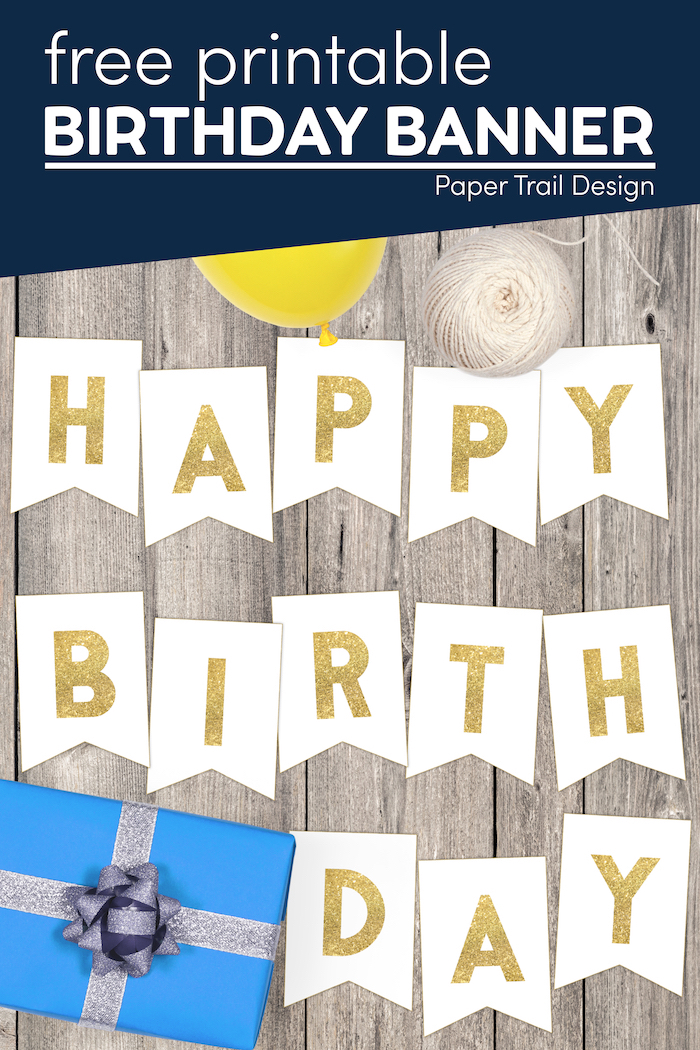 Happy Birthday Banner Printable Template - Paper Trail Design