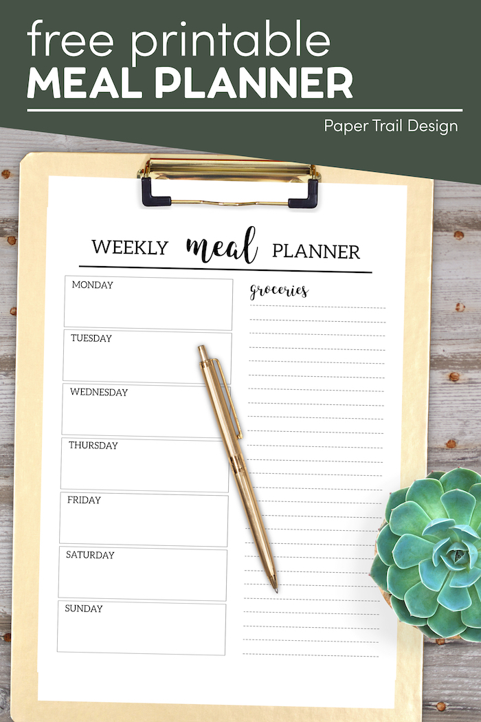 Free Printable Meal Planner Template - Paper Trail Design