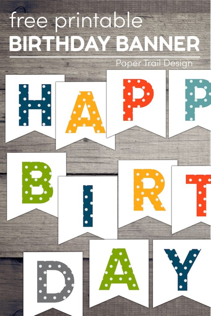 Free Printable Birthday Banner {Polka Dot} - Paper Trail Design