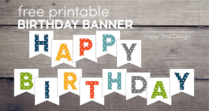 Free Printable Birthday Banner {Polka Dot} - Paper Trail Design