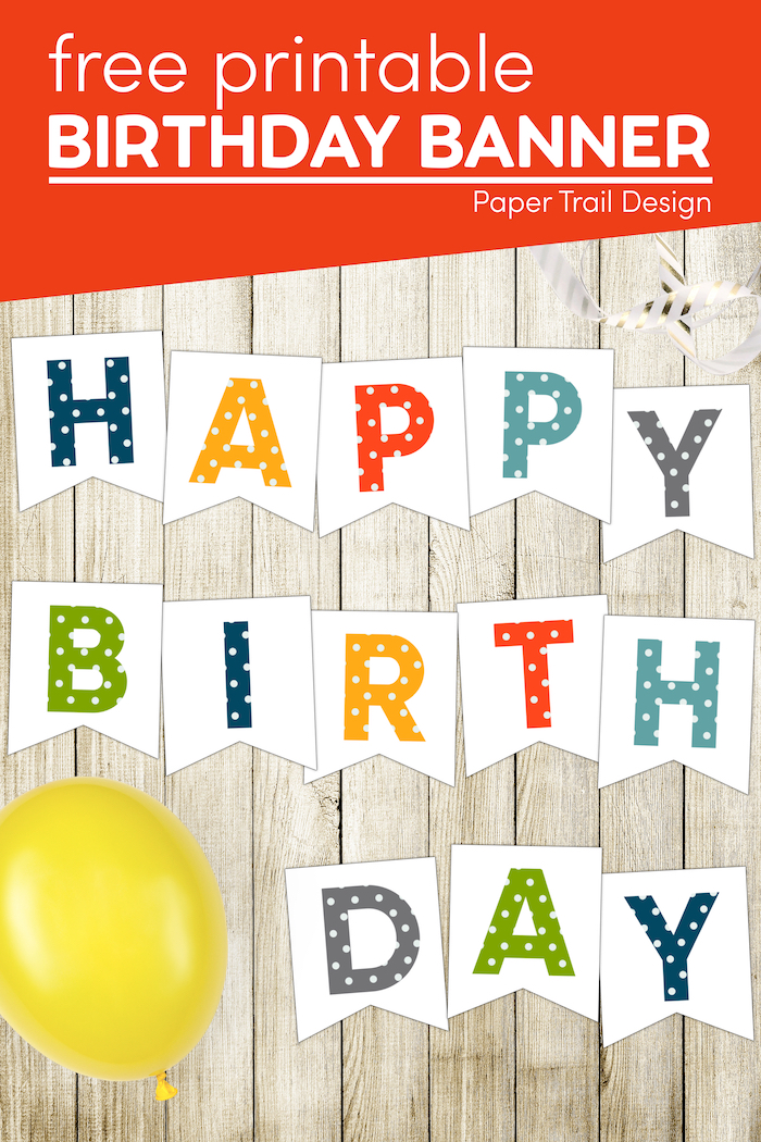 Free Printable Birthday Banner {Polka Dot} | Paper Trail Design