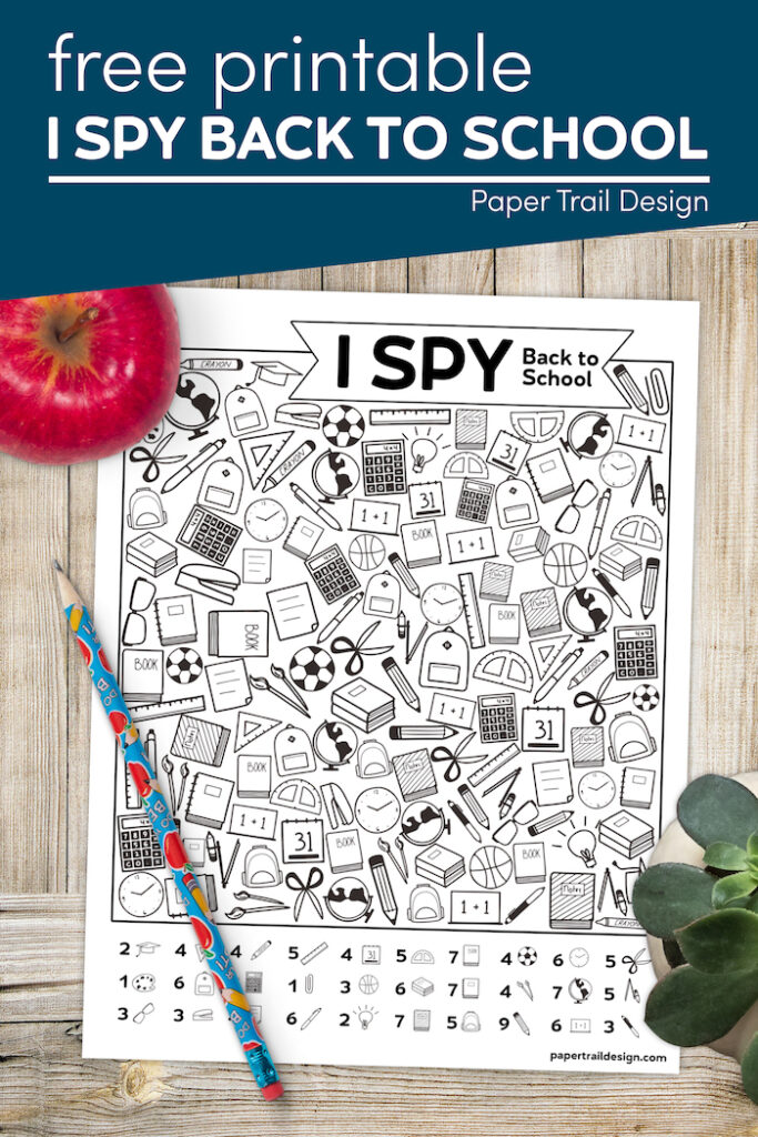 Free Printable I Spy Back to School Activity - Paper Trail Design