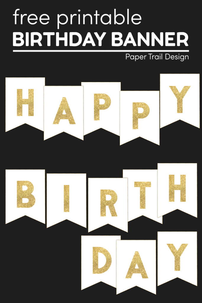 Happy Birthday Banner Printable Template - Paper Trail Design