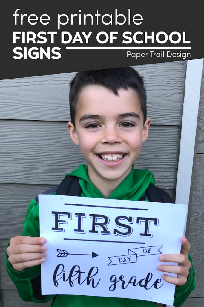 First Day of School Sign Free Printable - Paper Trail Design