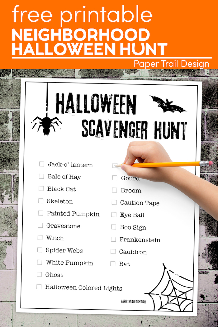 Halloween Scavenger Hunt Ideas
 Free Printable Halloween Scavenger Hunt List Paper Trail Design