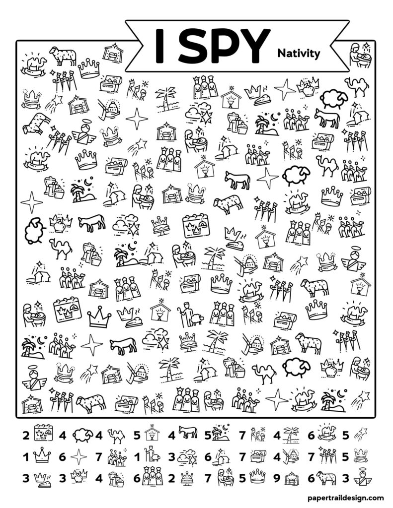 Free Printable Nativity I Spy Activity - Paper Trail Design