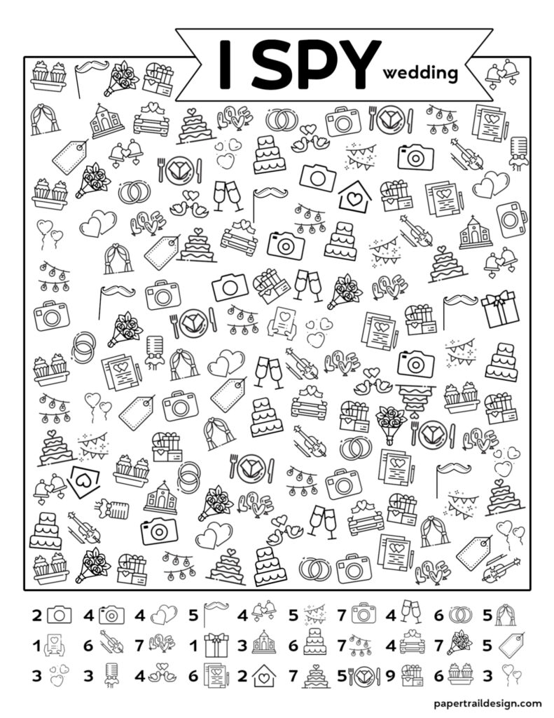 Free Printable I Spy Wedding Game - Paper Trail Design