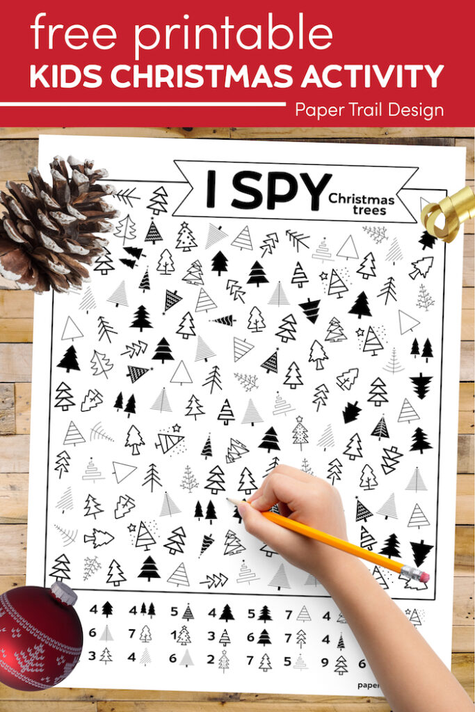 Free Printable Christmas Tree I Spy Activity - Paper Trail Design