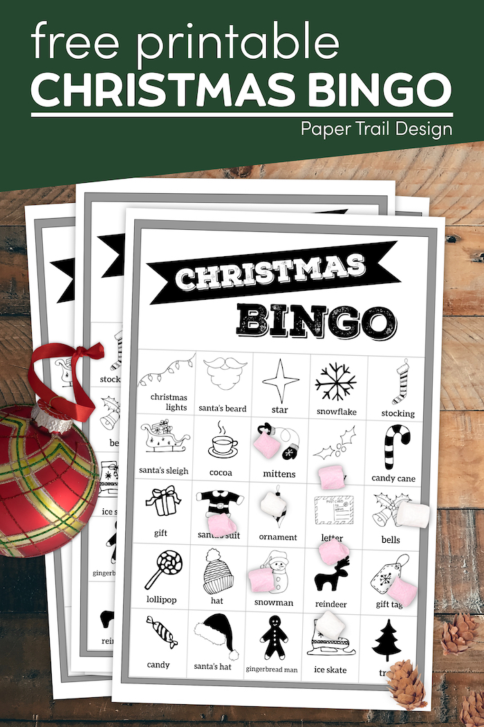 Free Christmas Bingo Printable Cards - Paper Trail Design