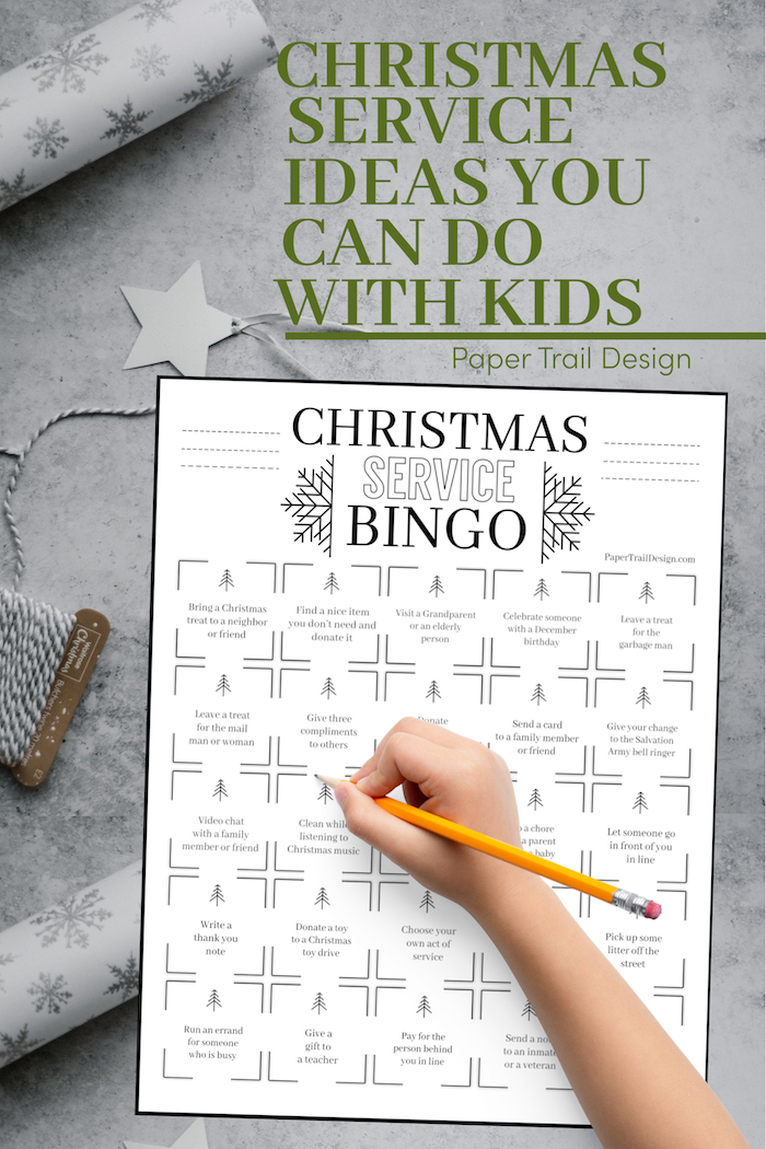 Giving Christmas Service Bingo Free Printable - Paper Trail Design